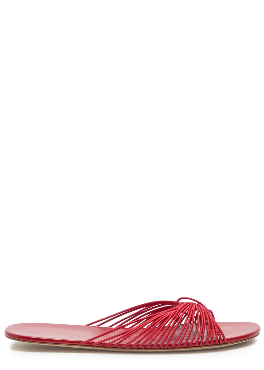 The Row Sara Leather Thong Sliders In Red