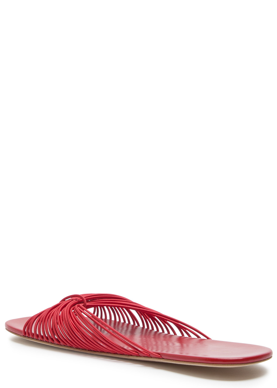 The Row Sara Leather Thong Sliders In Red