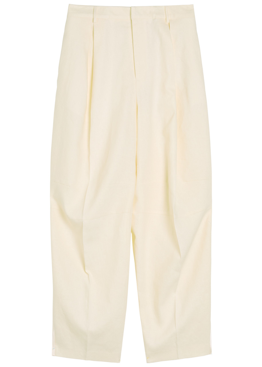 Armarium Ariele Barrel-leg Stretch-linen Trousers In Neutral