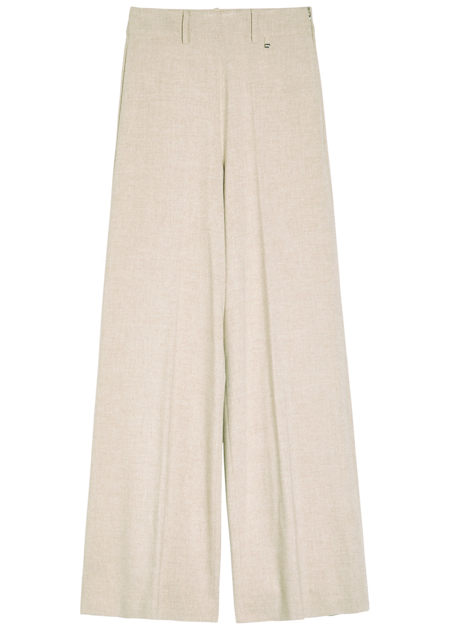 Herno Wide-leg Woven Trousers In Neutral