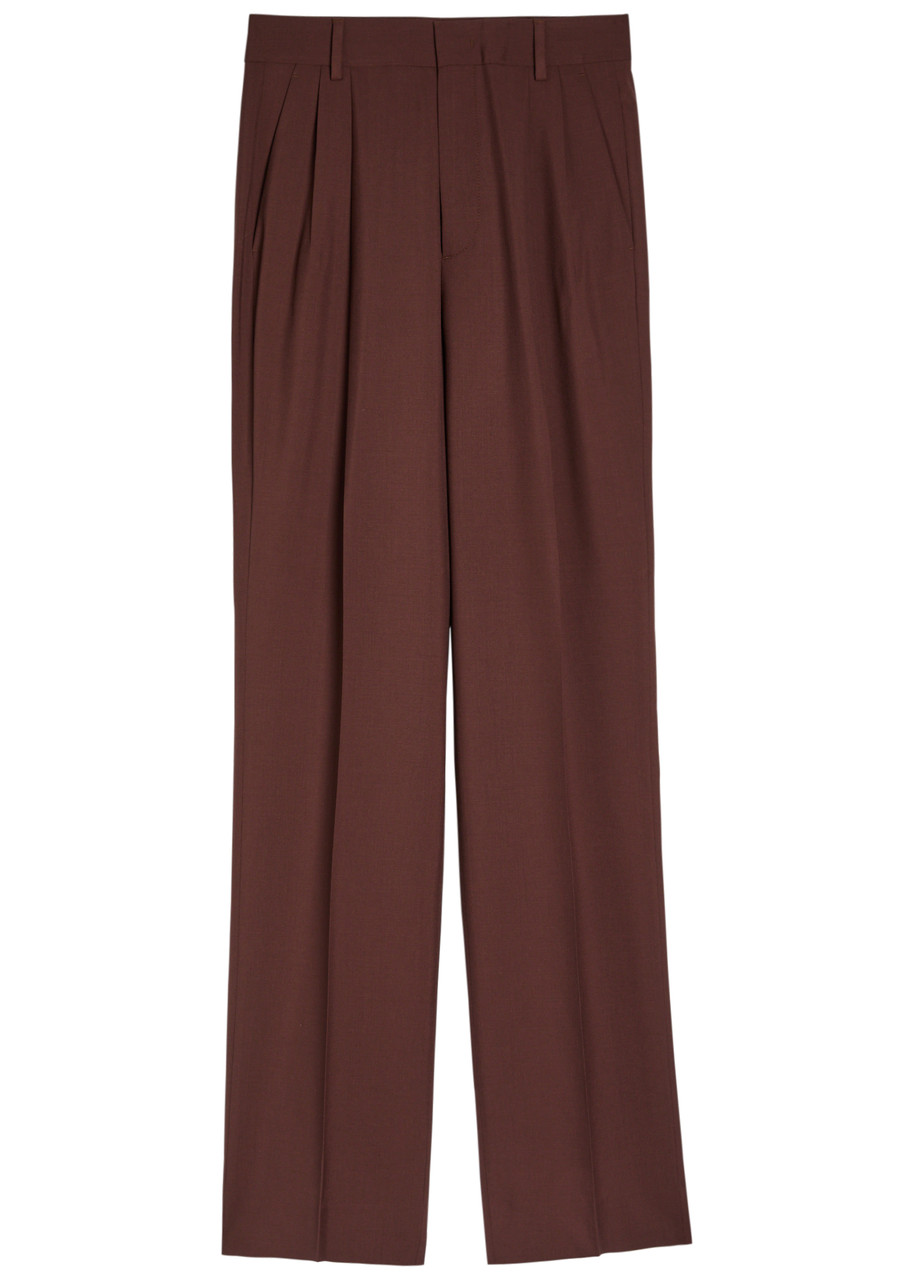 Armarium Celia Straight-leg Wool Trousers In Burgundy