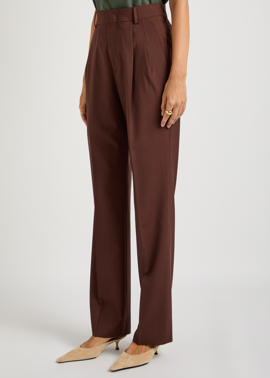 Armarium Celia Straight-leg Wool Trousers In Burgundy