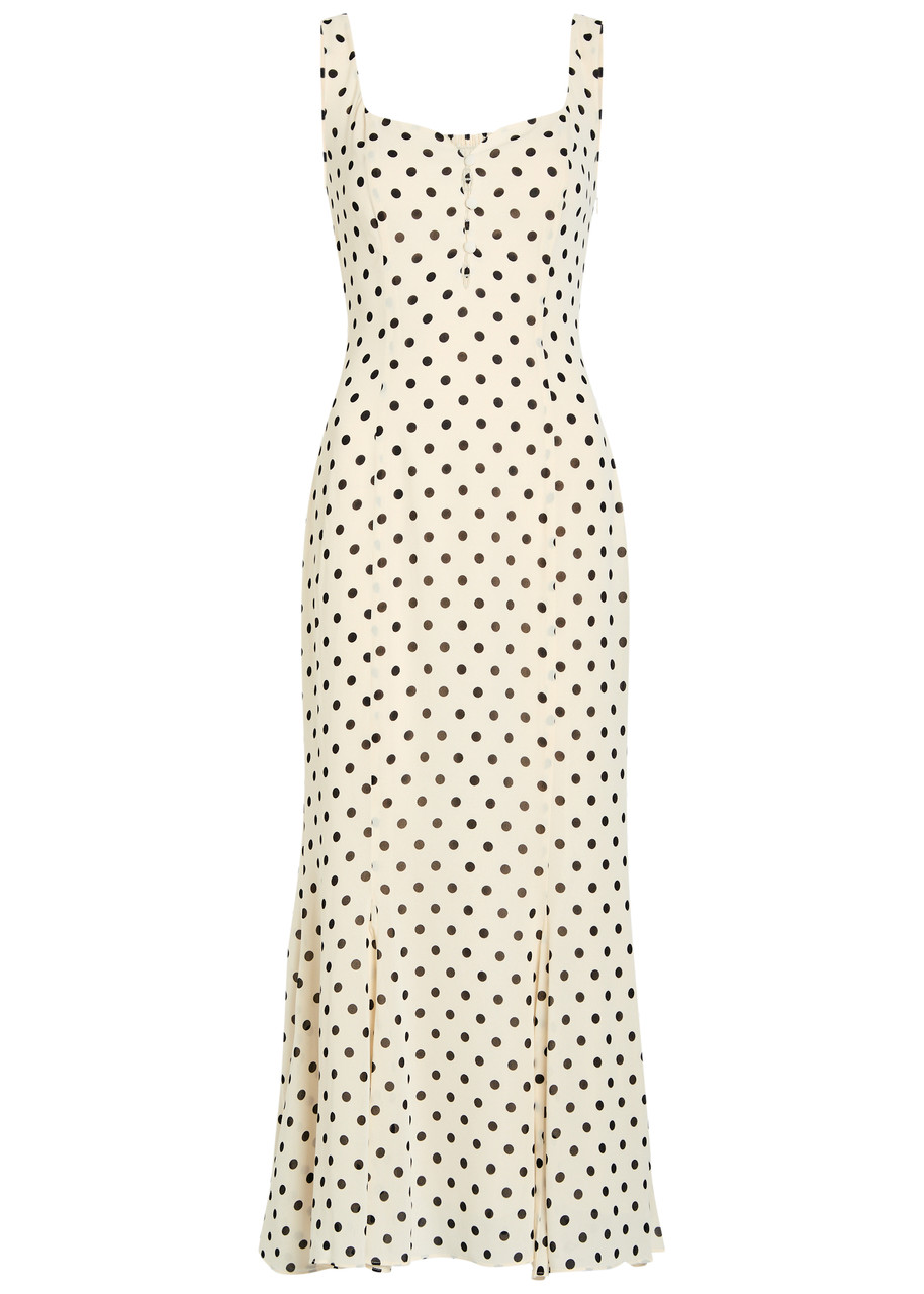 Reformation Laine Polka Dot Georgette Maxi Dress In Multi