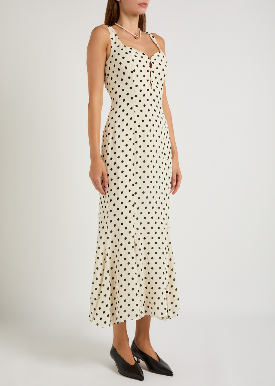 Reformation Laine Polka Dot Georgette Maxi Dress In Multi