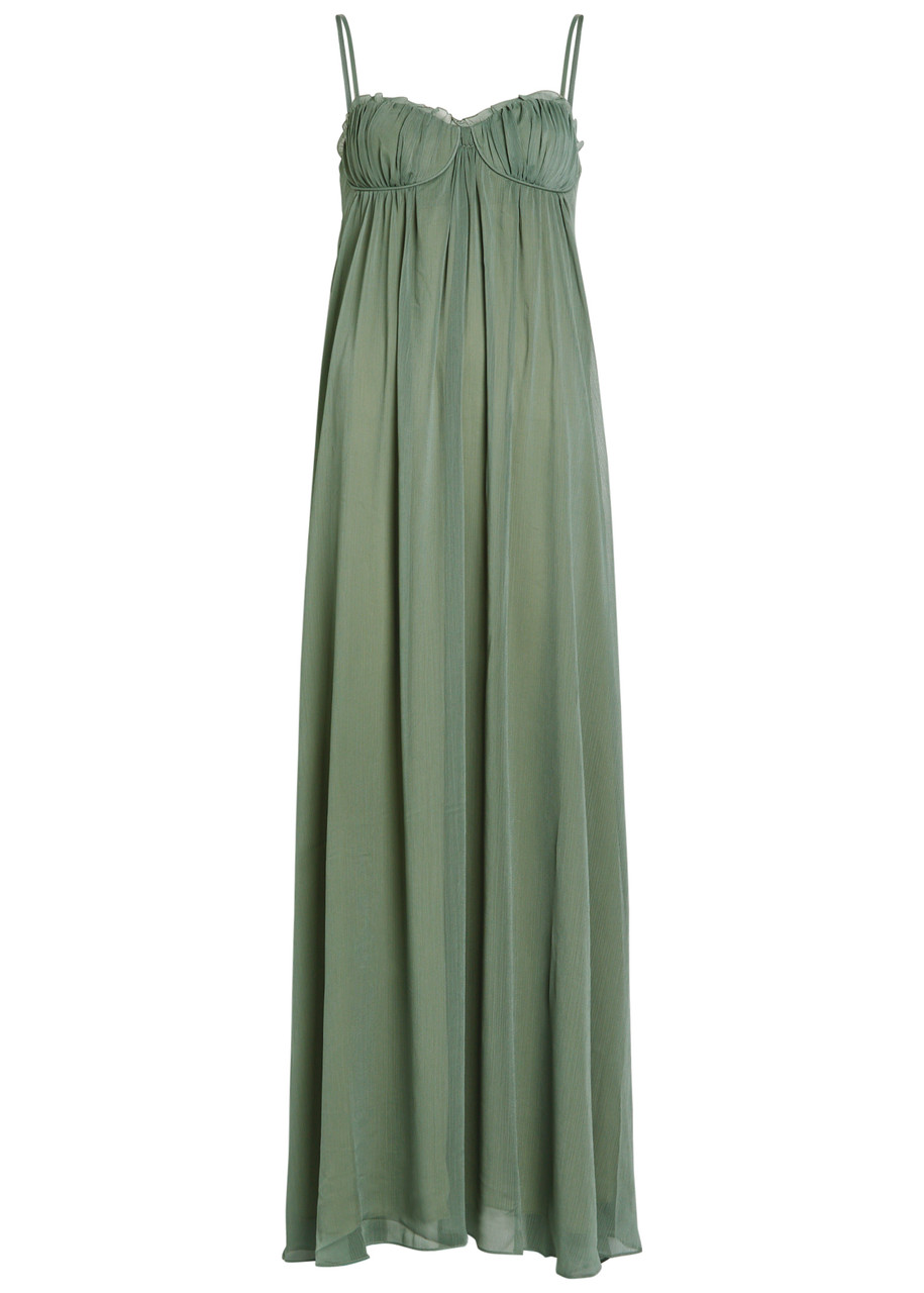 Reformation Cebba Georgette Maxi Dress In Green