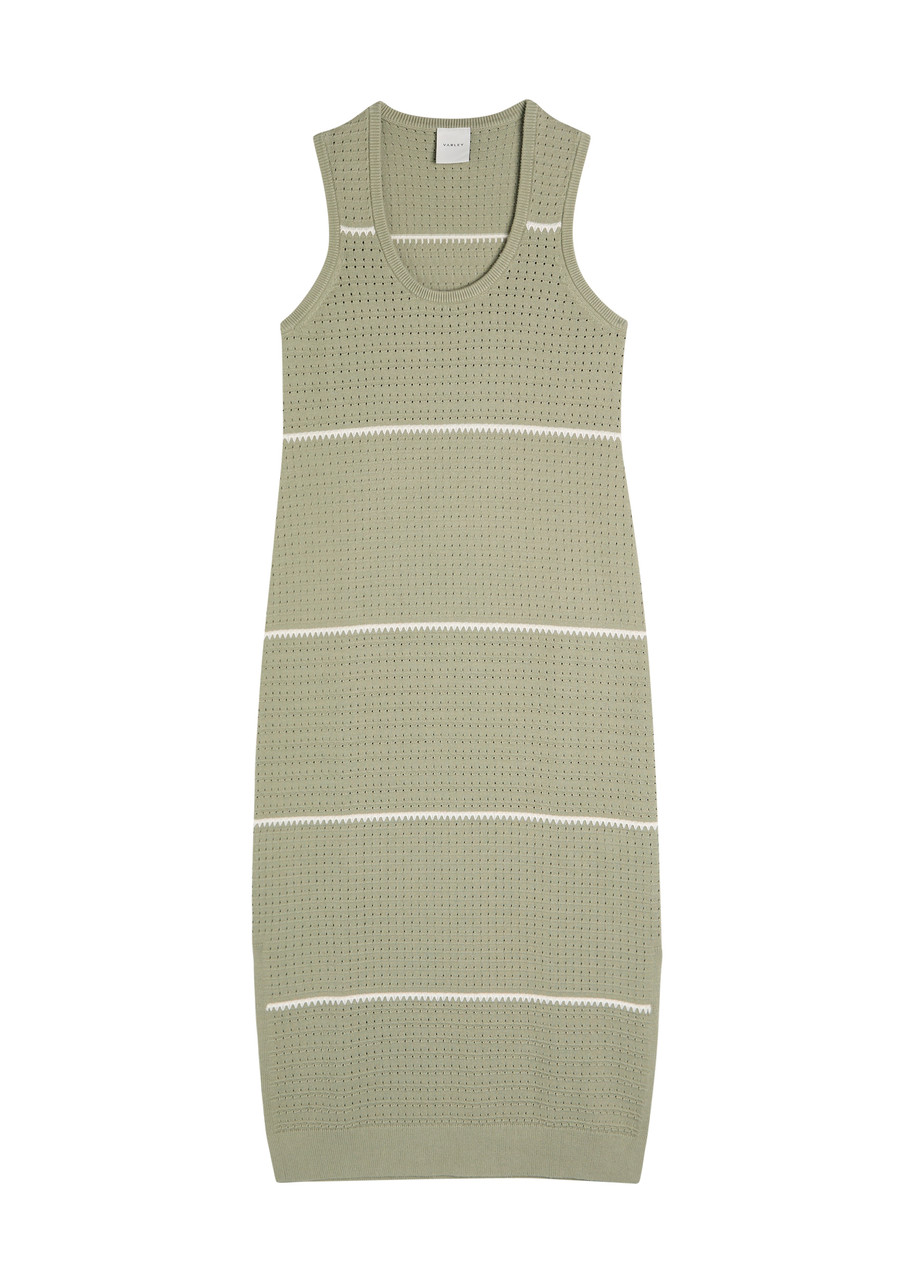 Varley Scott Scoop Neck Knit Midi Dress In Green