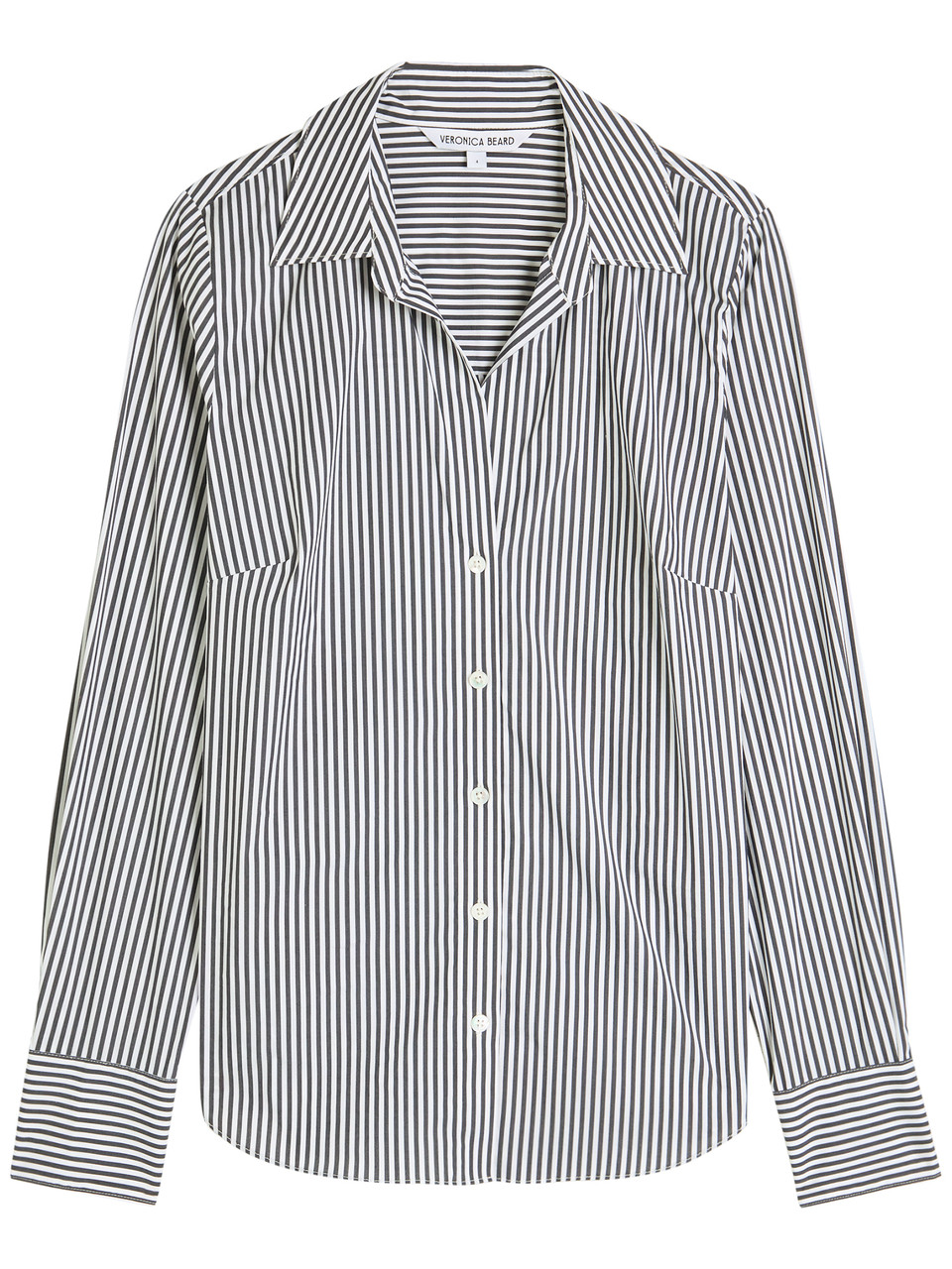 Veronica Beard Amelia Striped Cotton-poplin Shirt In White