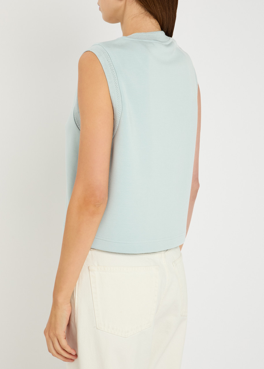  Varley Shea Crop Stretch-jersey Tank - Light Blue - M (uk12 / M) 