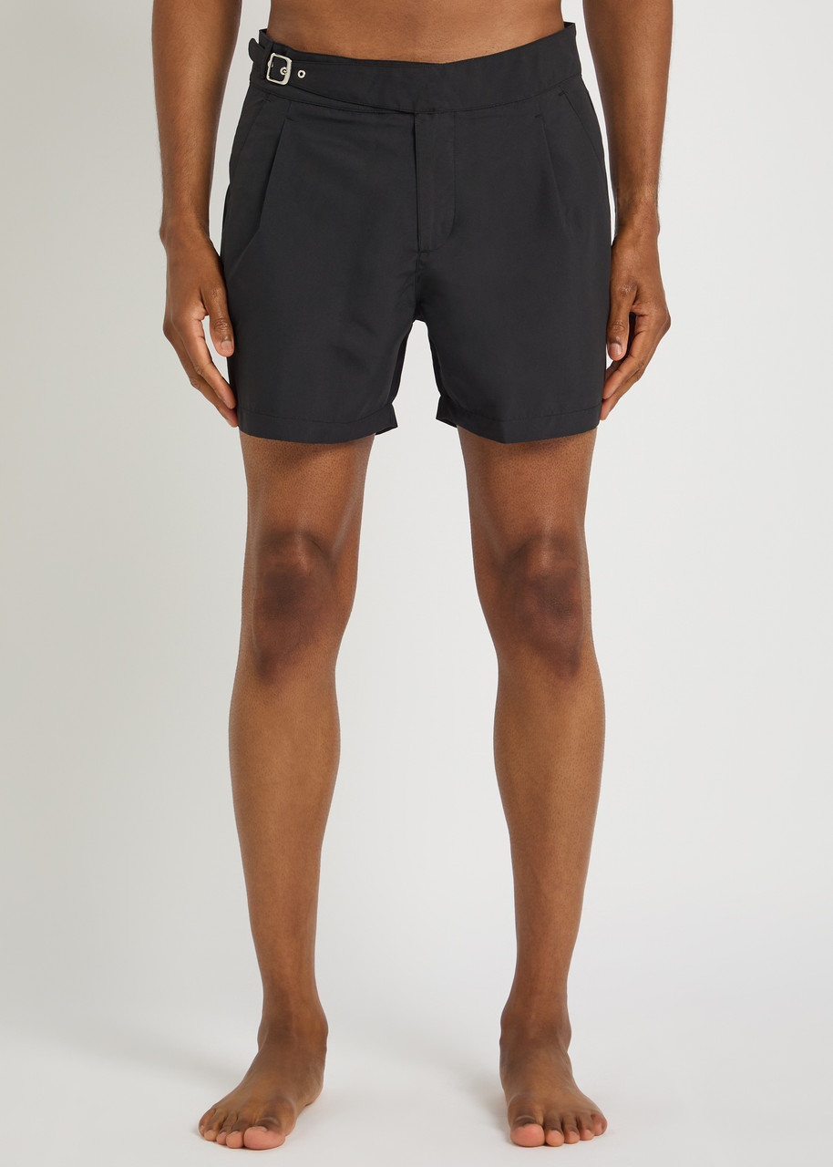 Gusari The London Printed Shell Swim Shorts In Black