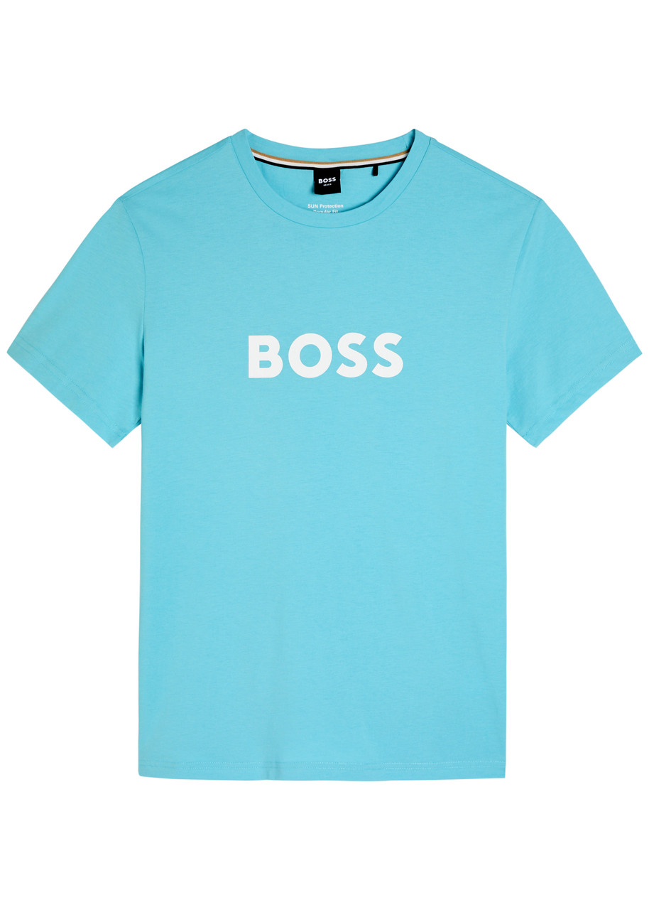 Boss Logo-printed Cotton T-shirt – Light Blue – M