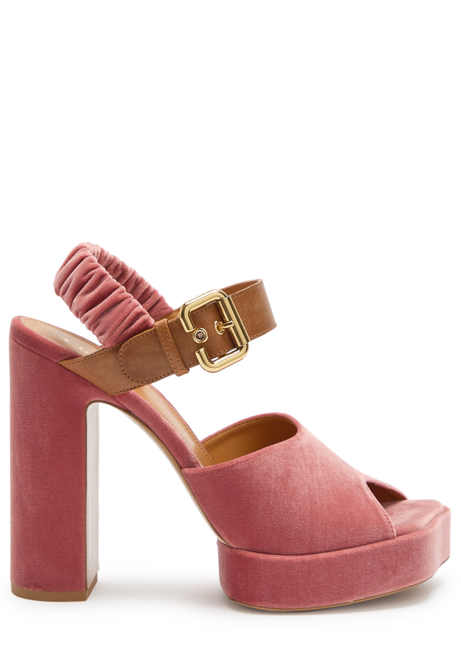 Chloé Aria Ankle-strap Platform Sandals In Pink