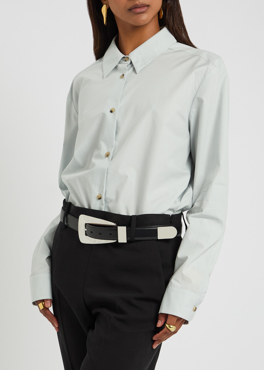 Khaite Lucca Leather Belt In Black