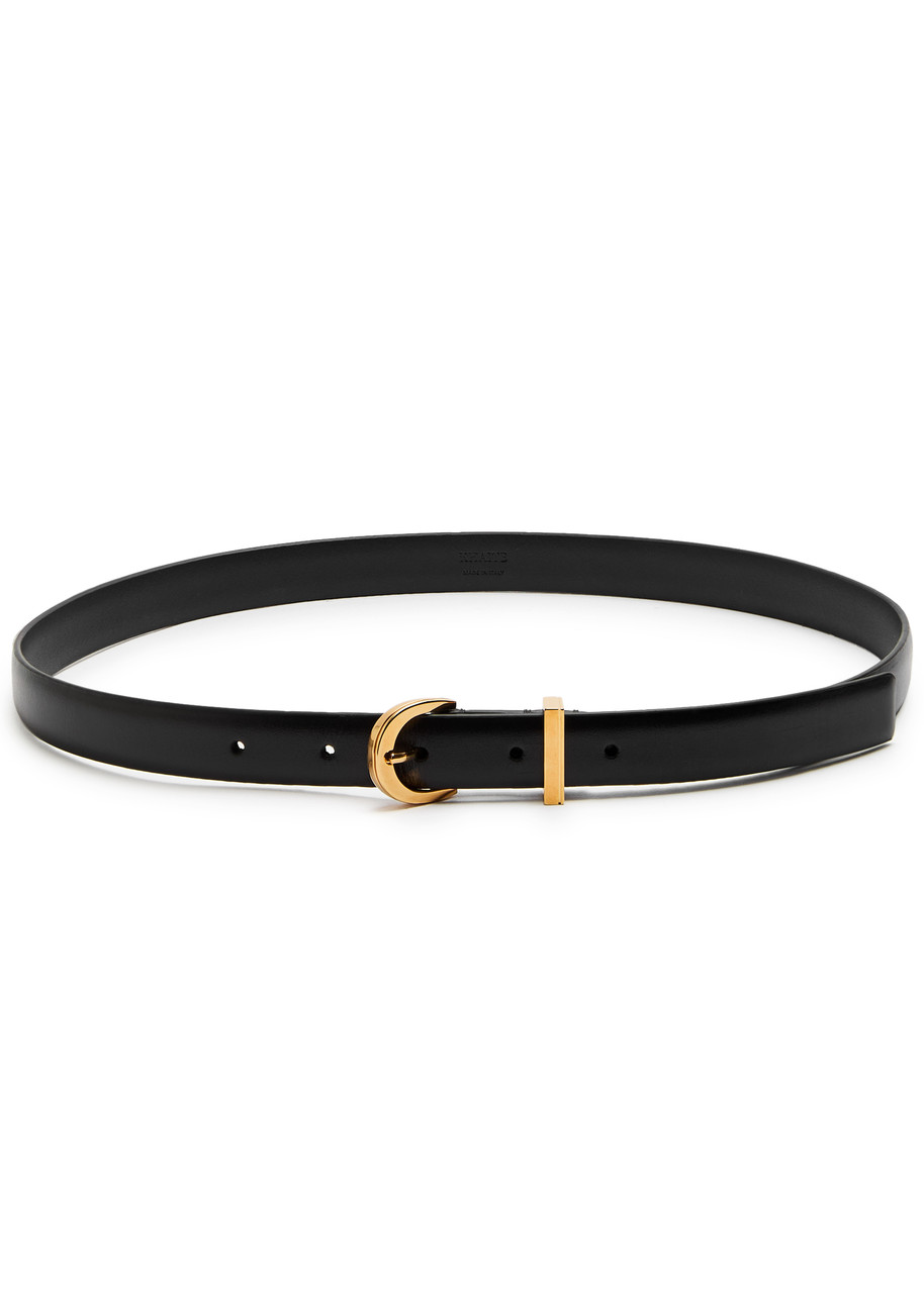 Khaite Luna Leather Belt In Black