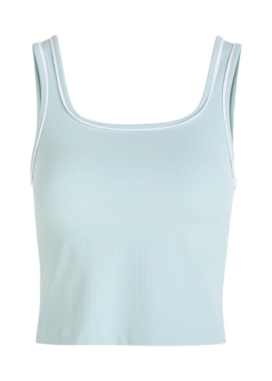 Varley Barney Piped Stretch-polyamide Tank In Blue