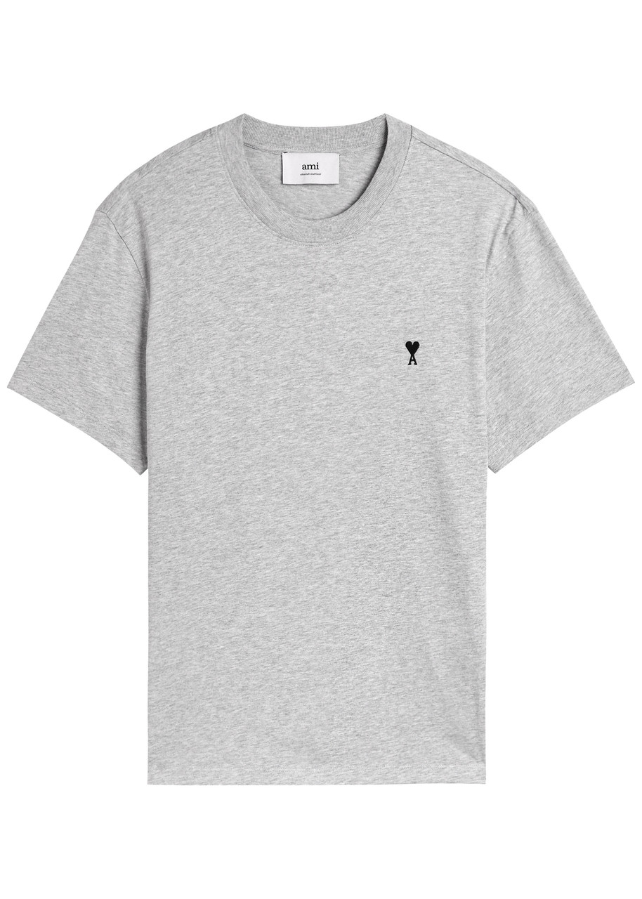 Ami Alexandre Mattiussi Ami De Coeur T-shirt In Organic Cotton Jersey In Gray