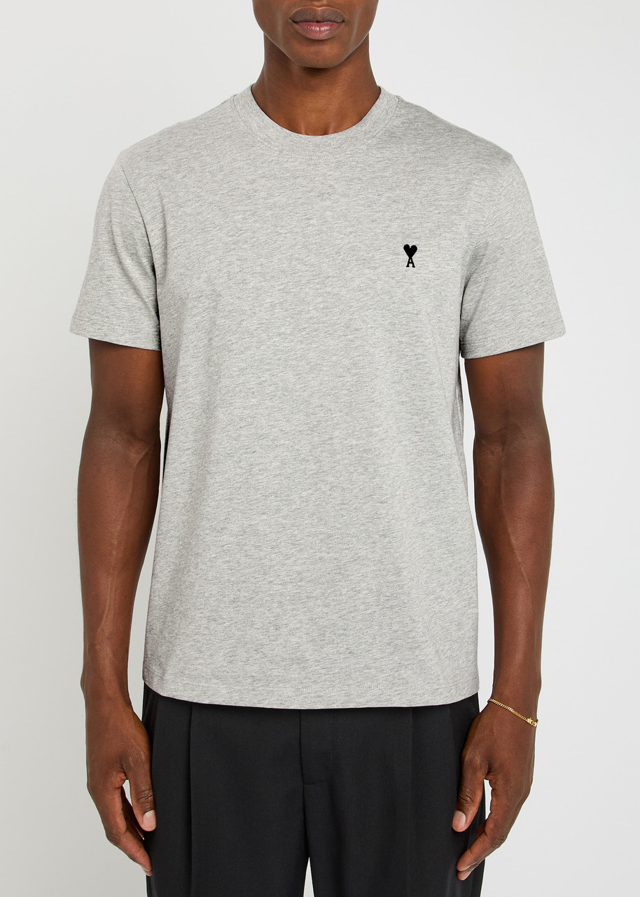 Ami Alexandre Mattiussi Ami De Coeur T-shirt In Organic Cotton Jersey In Gray