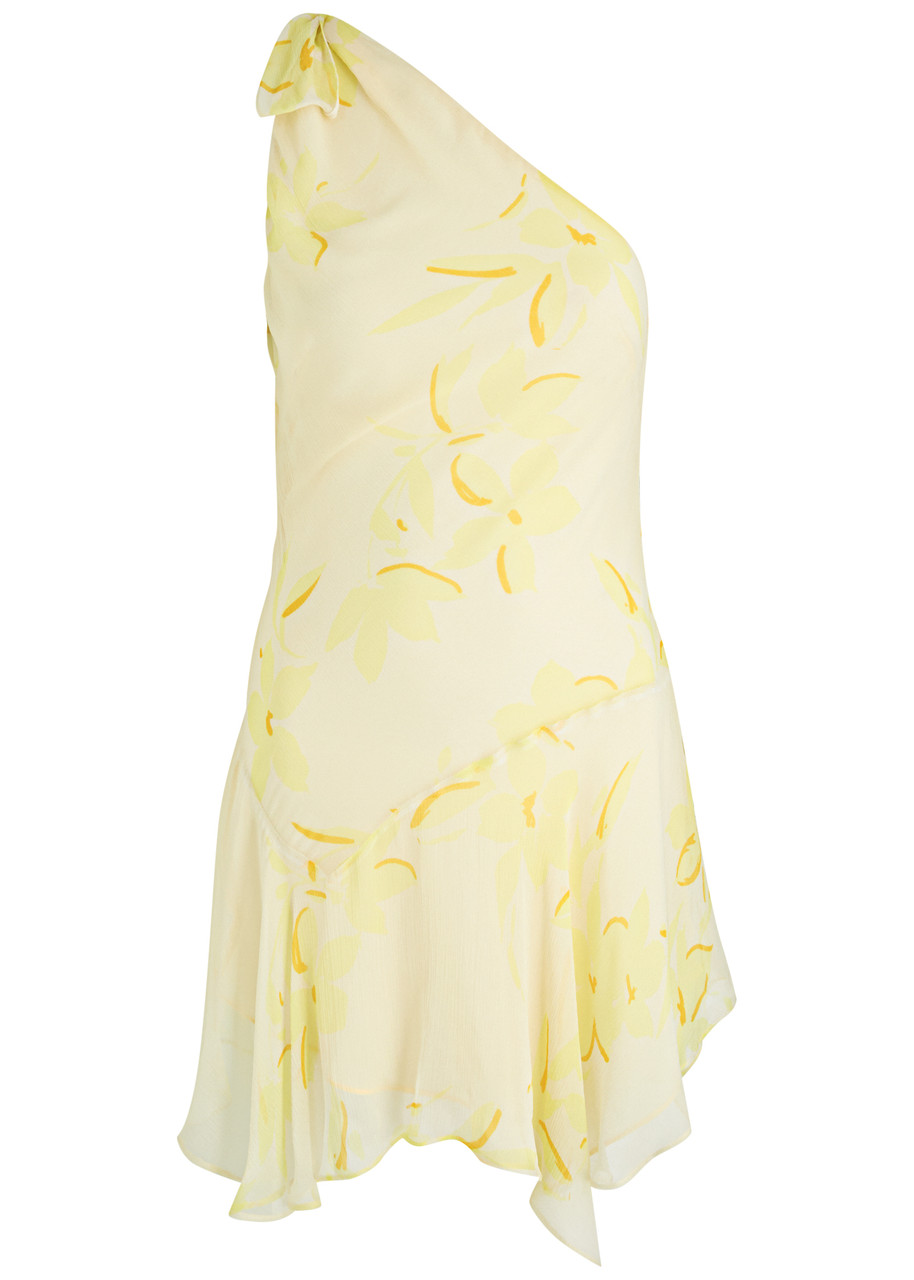 Bec & Bridge Colmar Asymmetric Chiffon Mini Dress In Yellow