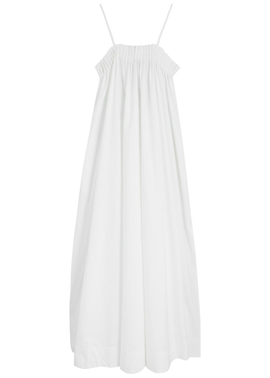 Bec & Bridge Aluca Pintuck Cotton-poplin Maxi Dress In White