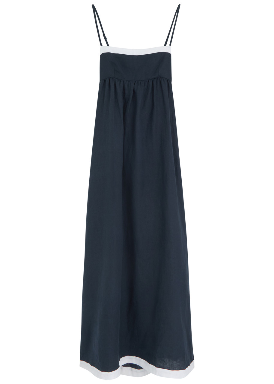 Bec & Bridge Elyce Linen Maxi Dress In Blue