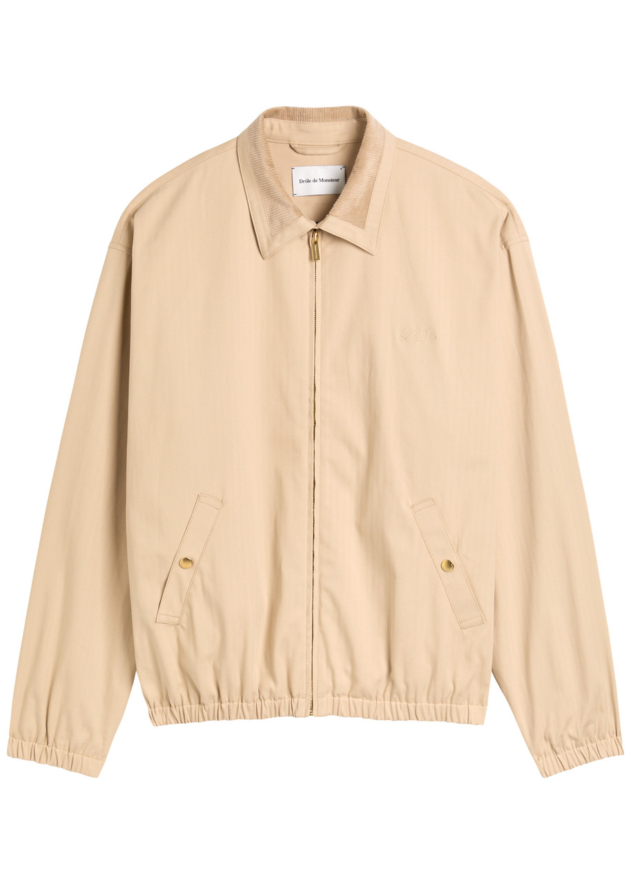 Drôle De Monsieur Le Blouson Drôle Stretch-cotton Jacket In Brown