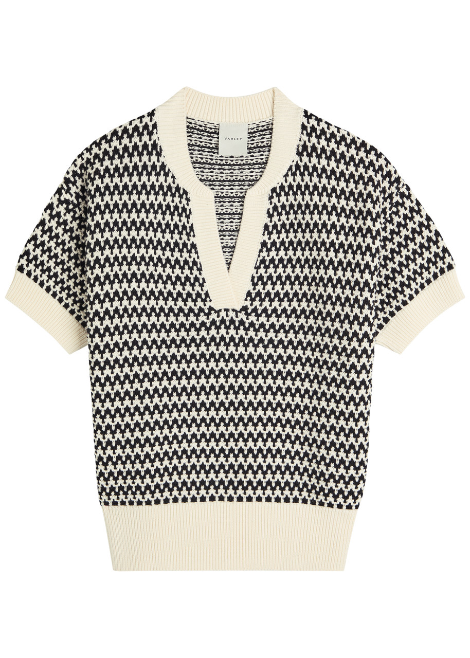 Varley Dora Striped Textured-knit Cotton Top In Multi