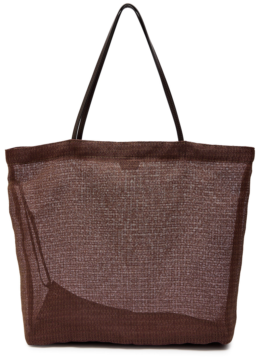 The Row Barn Semi-sheer Woven Tote In Brown