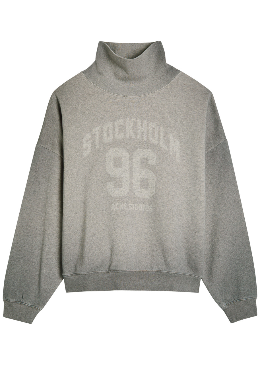 Acne Studios Grey Oversized Turtleneck Sweatshirt Women In Gray