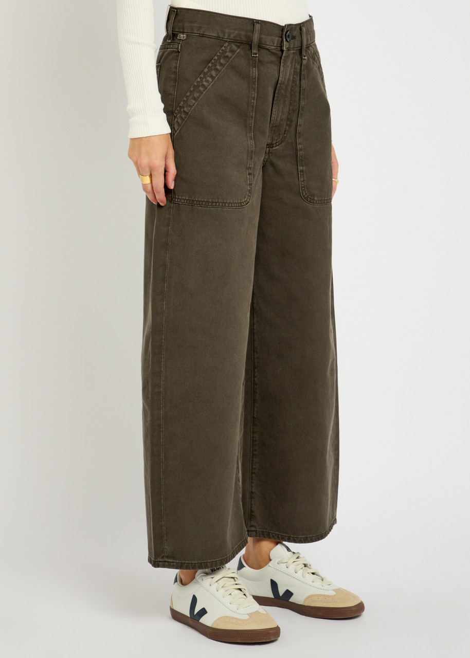 Citizen Of Humanity Citizens Of Humanity Ayla Cargo Crop Wide-leg Jeans In Brown
