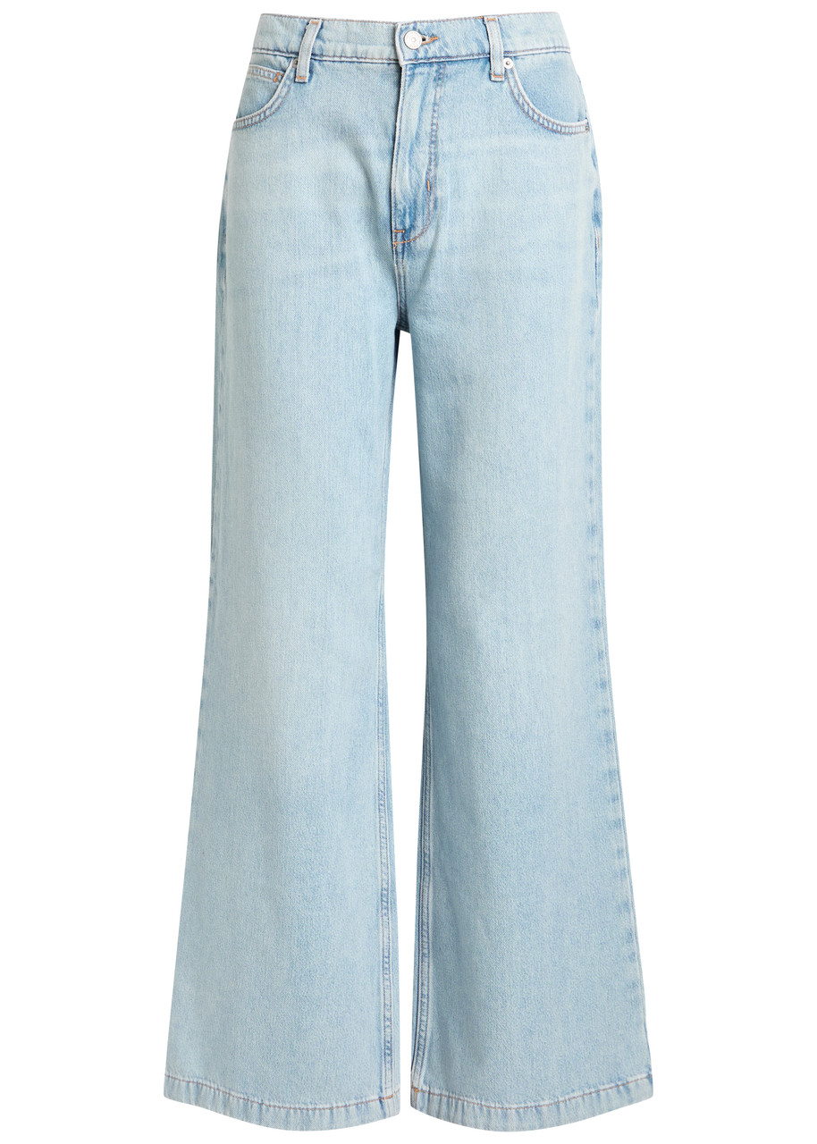 Free People Stride High Waist Wide Leg Jeans In Blue