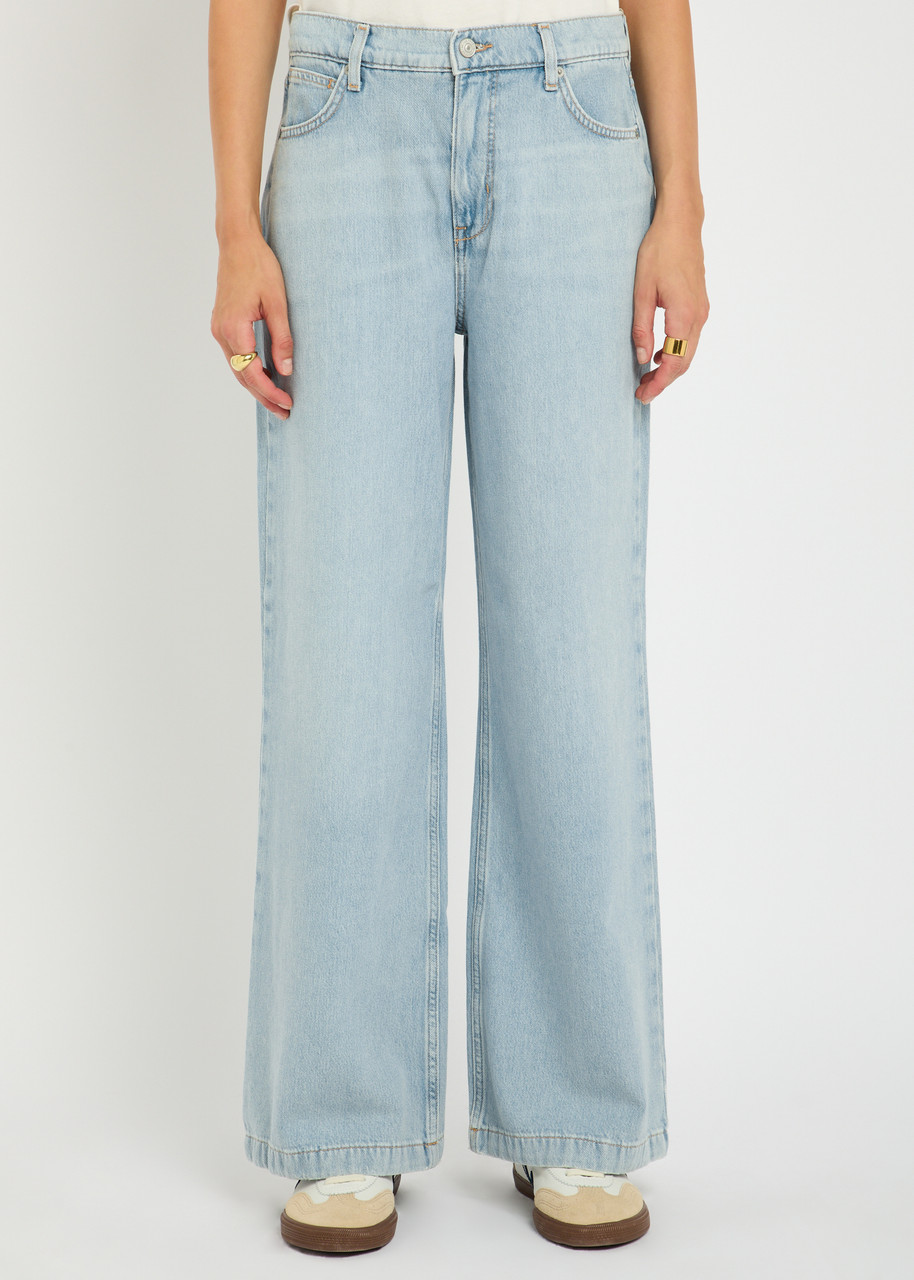 Free People Stride High Waist Wide Leg Jeans In Blue