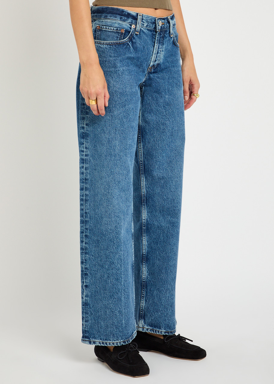 Agolde Low Rise Loose Straight-leg Jeans In Blue