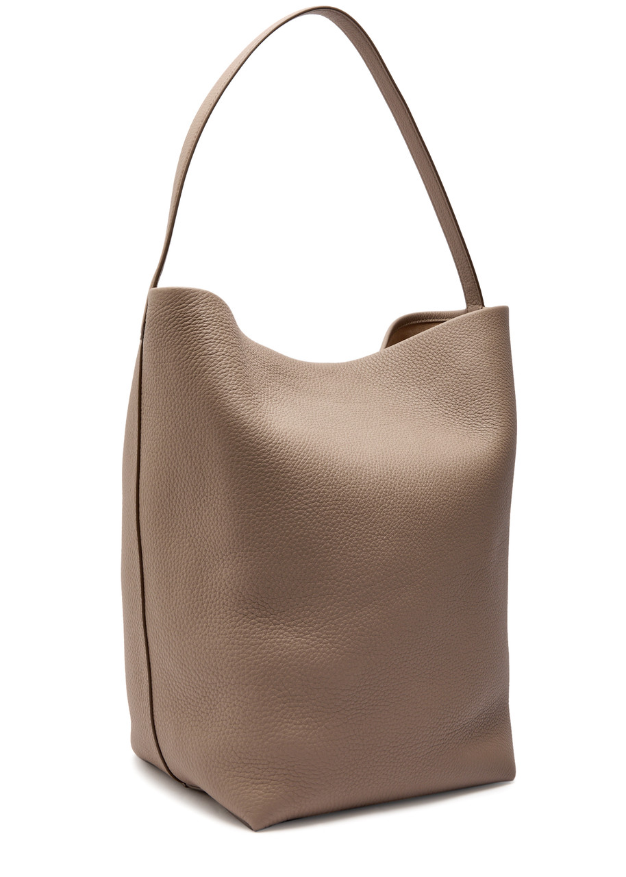 The Row Park Large Leather Tote In Brown