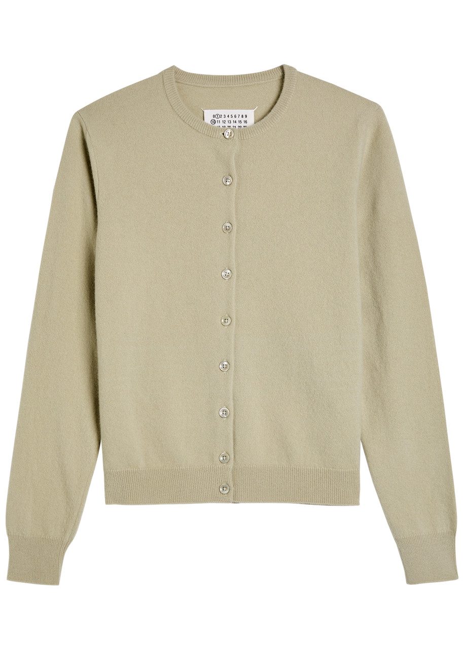 Maison Margiela Virgin Wool Cardigan In Green