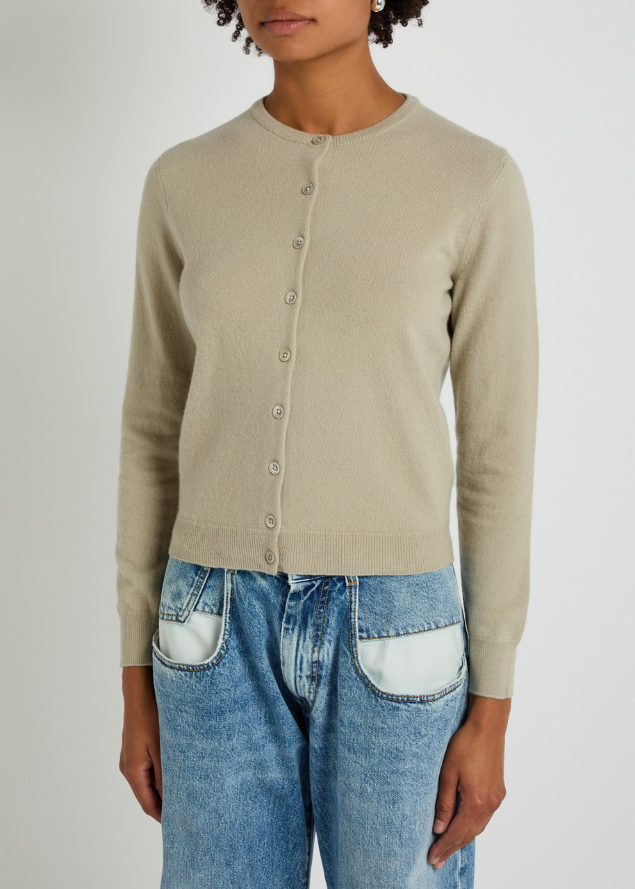 Maison Margiela Virgin Wool Cardigan In Green