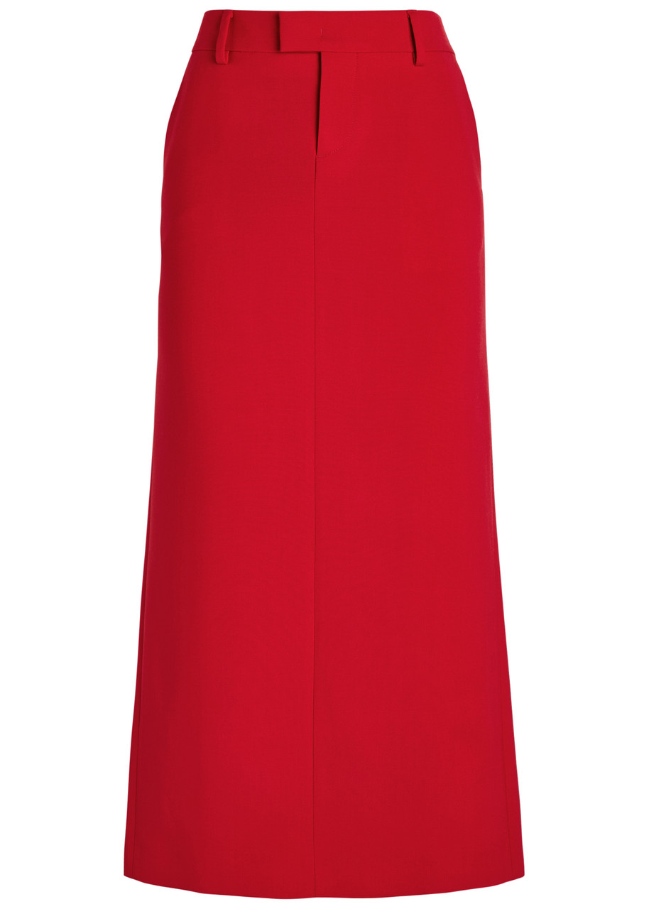 Armarium Loren Wool-blend Midi Skirt In Red