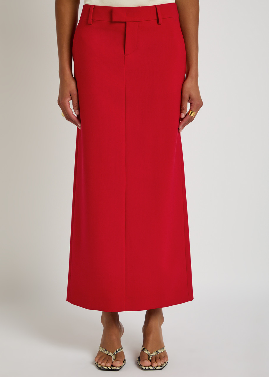 Armarium Loren Wool-blend Midi Skirt In Red