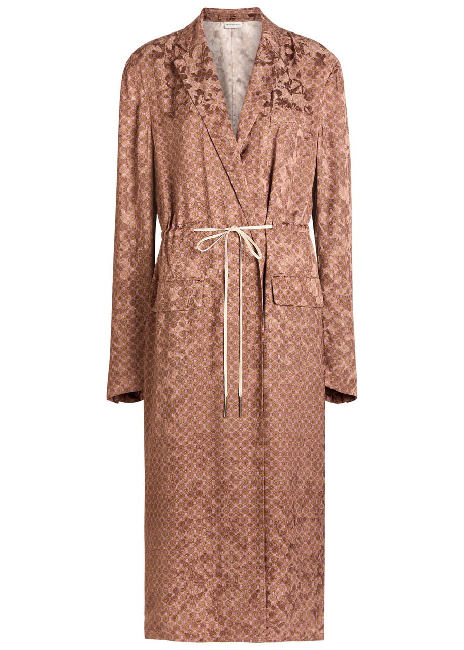 Dries Van Noten Rastino Printed Satin Coat - Peach - 36 (UK8 / S)