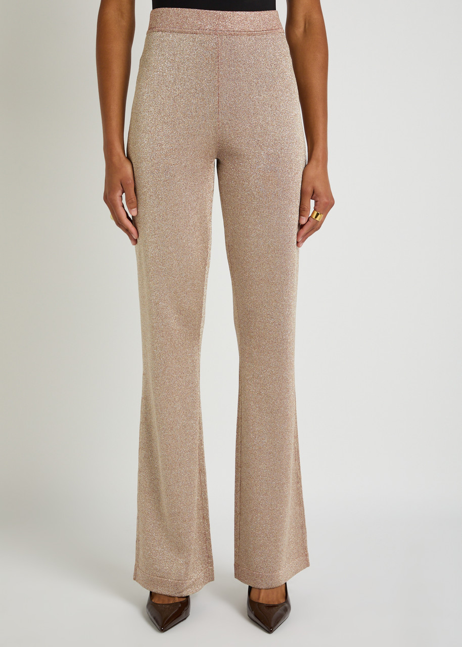 Missoni Lamé Fine-knit Trousers In Pink