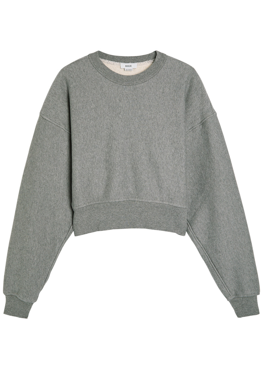 Agolde Kit Cotton Sweatshirt In Gray