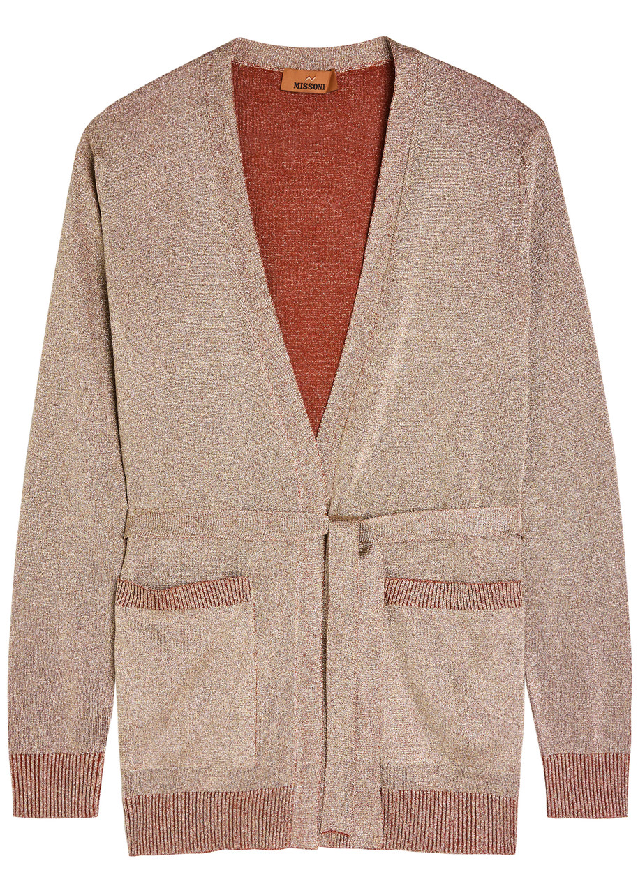 Missoni Belted Lamé Knit Cardigan - Rose - 44 (UK12 / M)