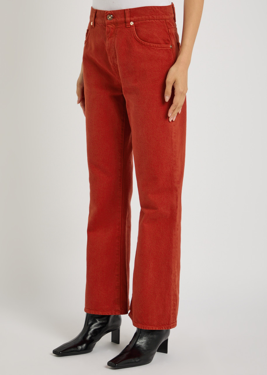 Gabriela Hearst Ezra Bootcut Jeans In Red
