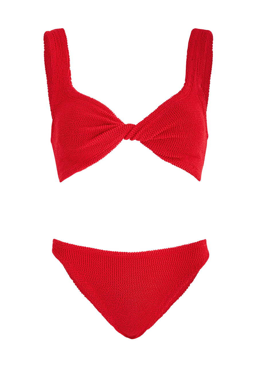 Hunza G Juno Seersucker Bikini In Red
