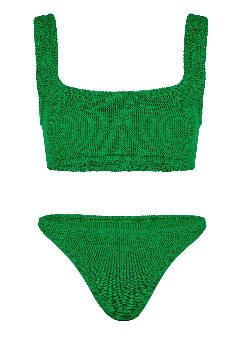 Hunza G Xandra Seersucker Bikini In Green