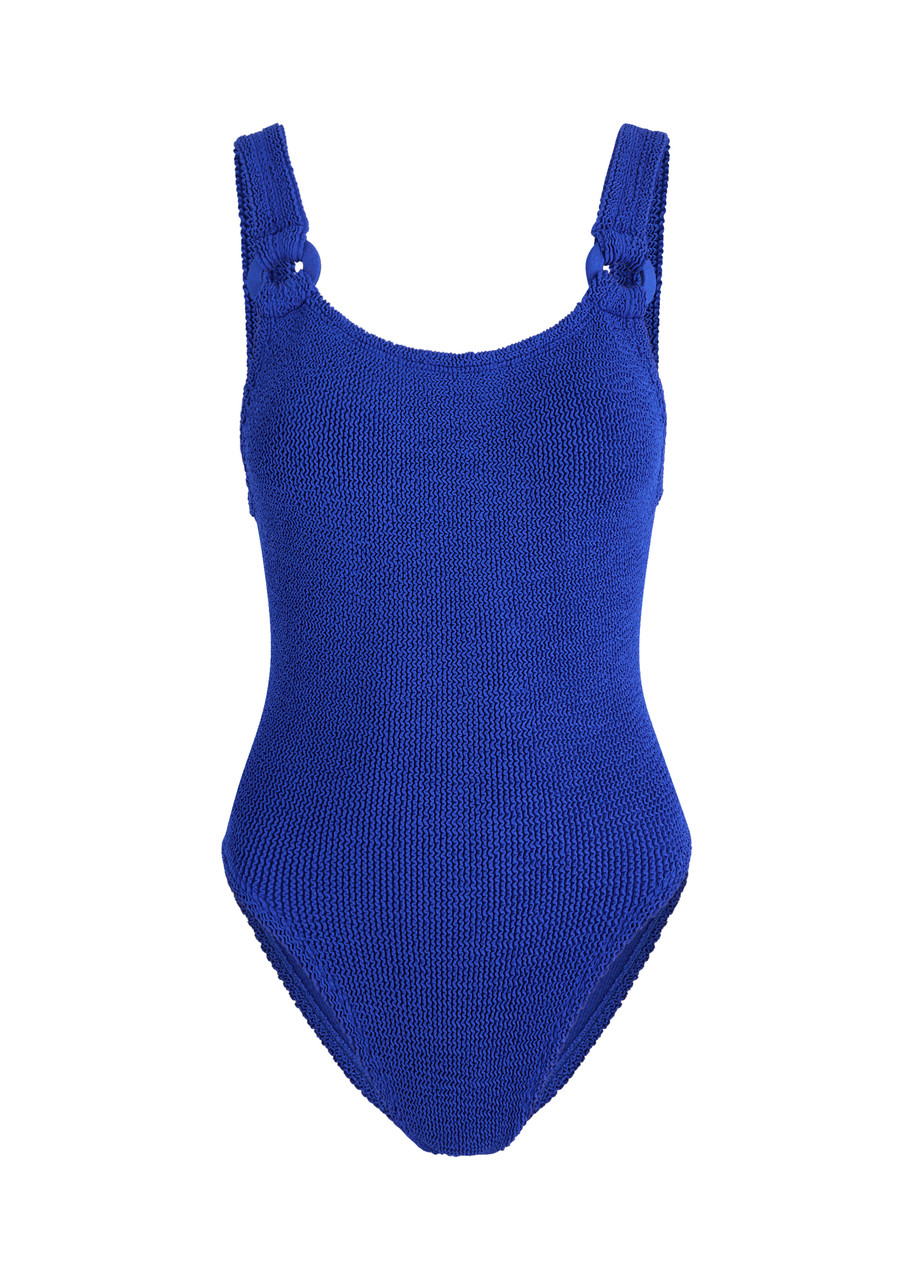 Hunza G Domino Seersucker Swimsuit In Blue