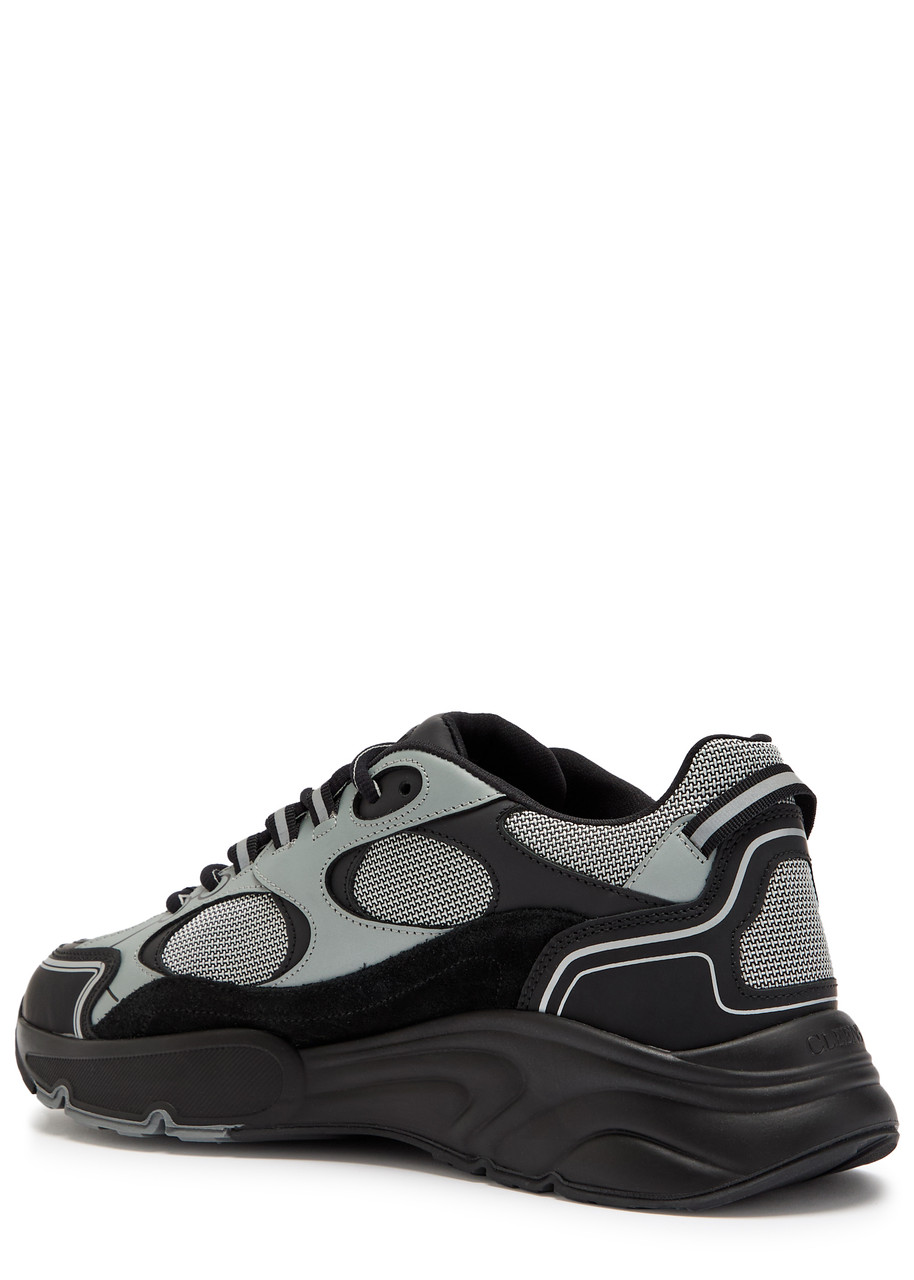 Cleens Pulse Runner Panelled Mesh Sneakers In Black
