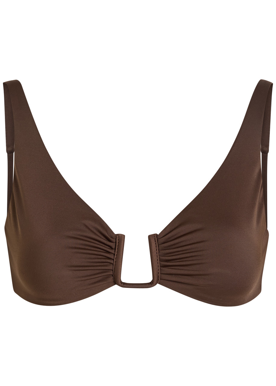 Away That Day Palma Bikini Top In Brown