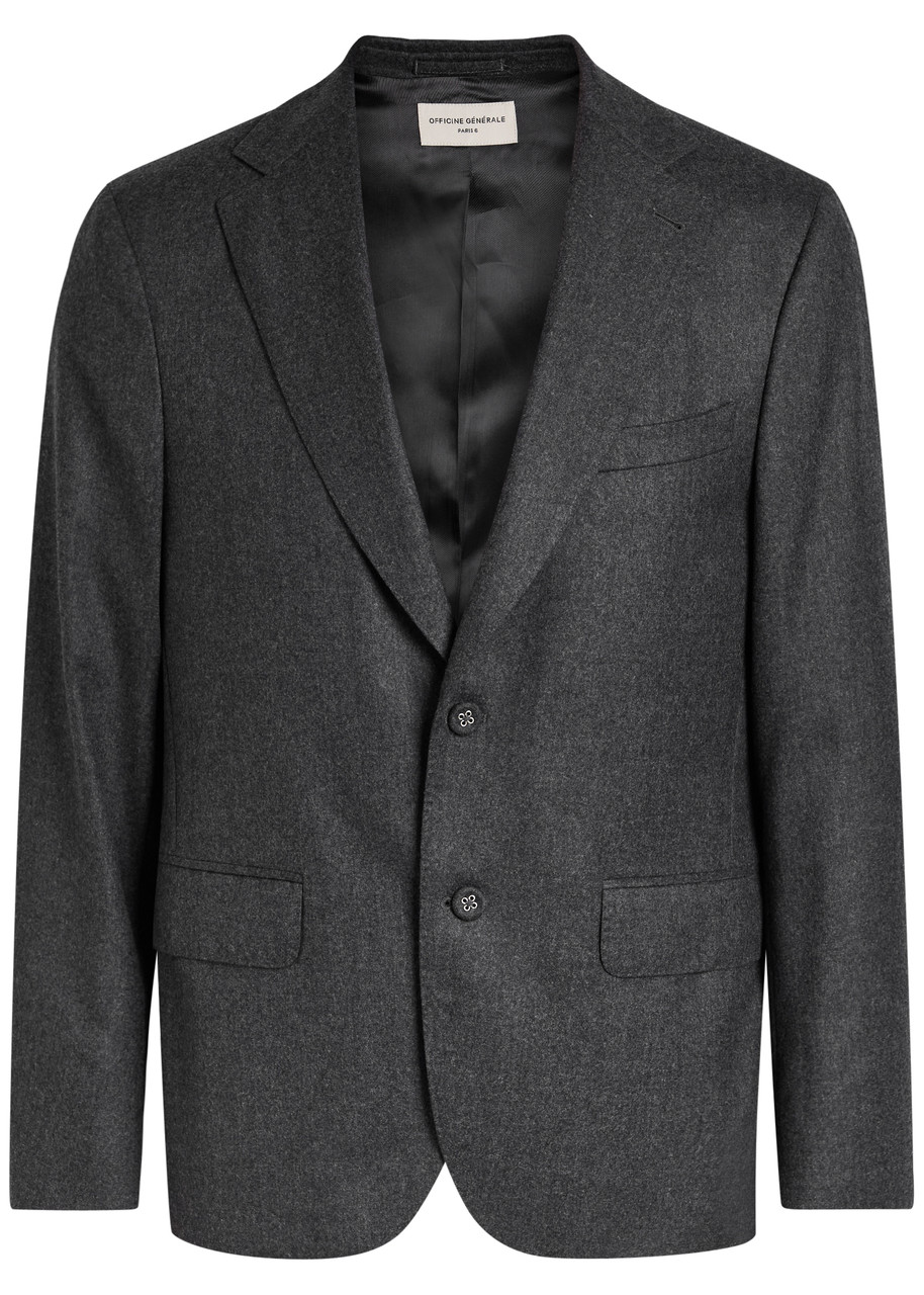 Officine Generale Officine Générale Arthus Wool Blazer In Gray