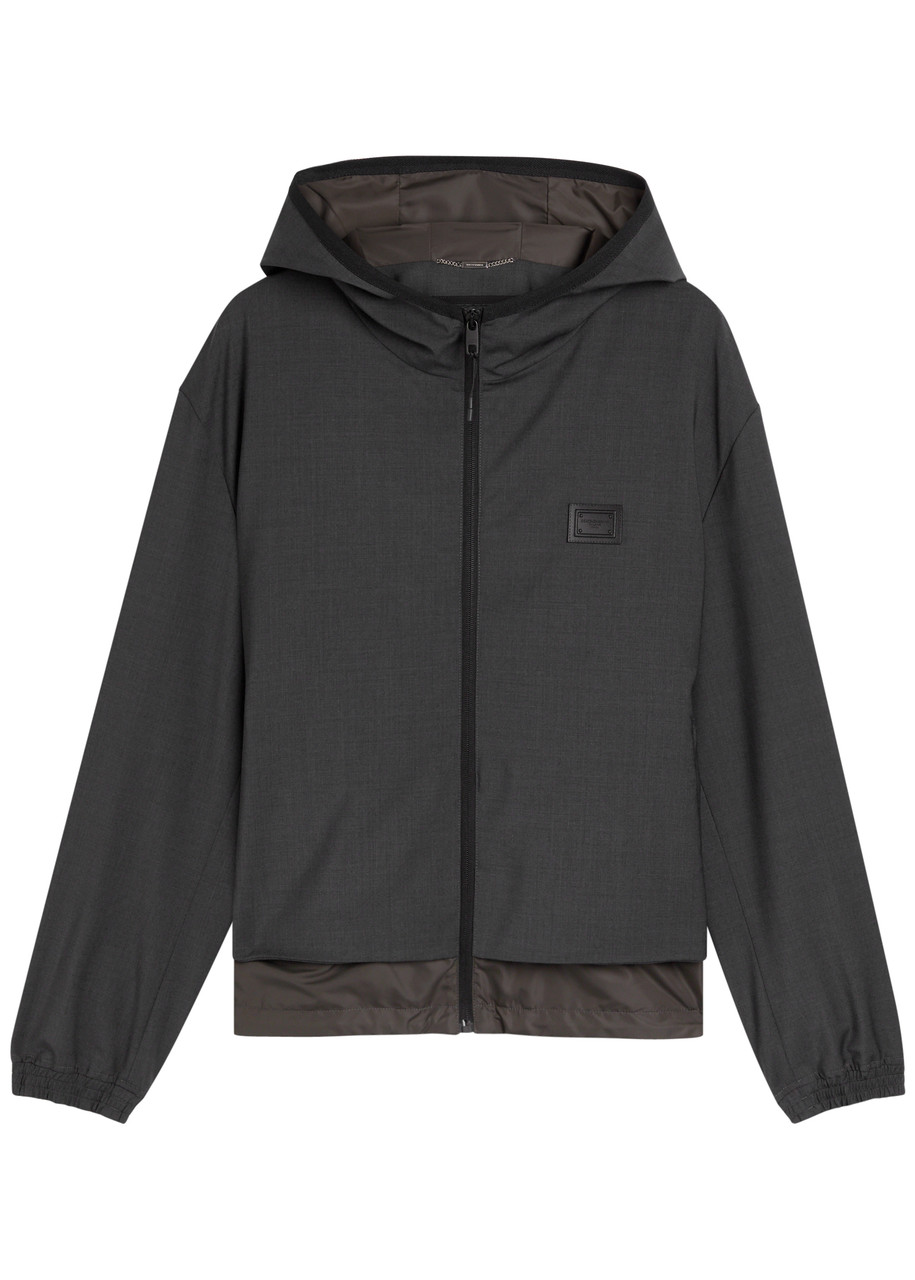 Dolce & Gabbana Tech Hooded Wool-blend Jacket