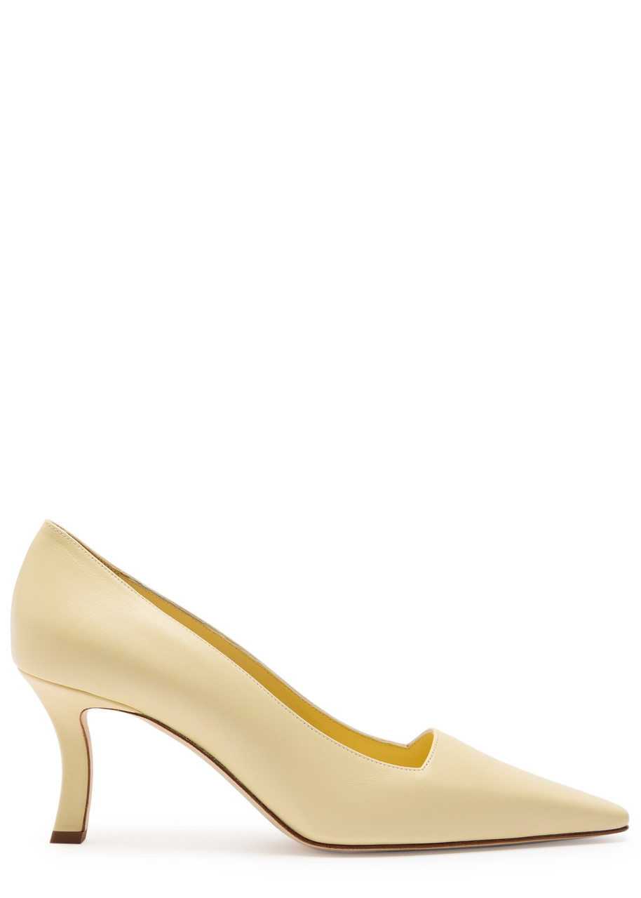 Manolo Blahnik Lyel 40 Leather Pumps In Yellow