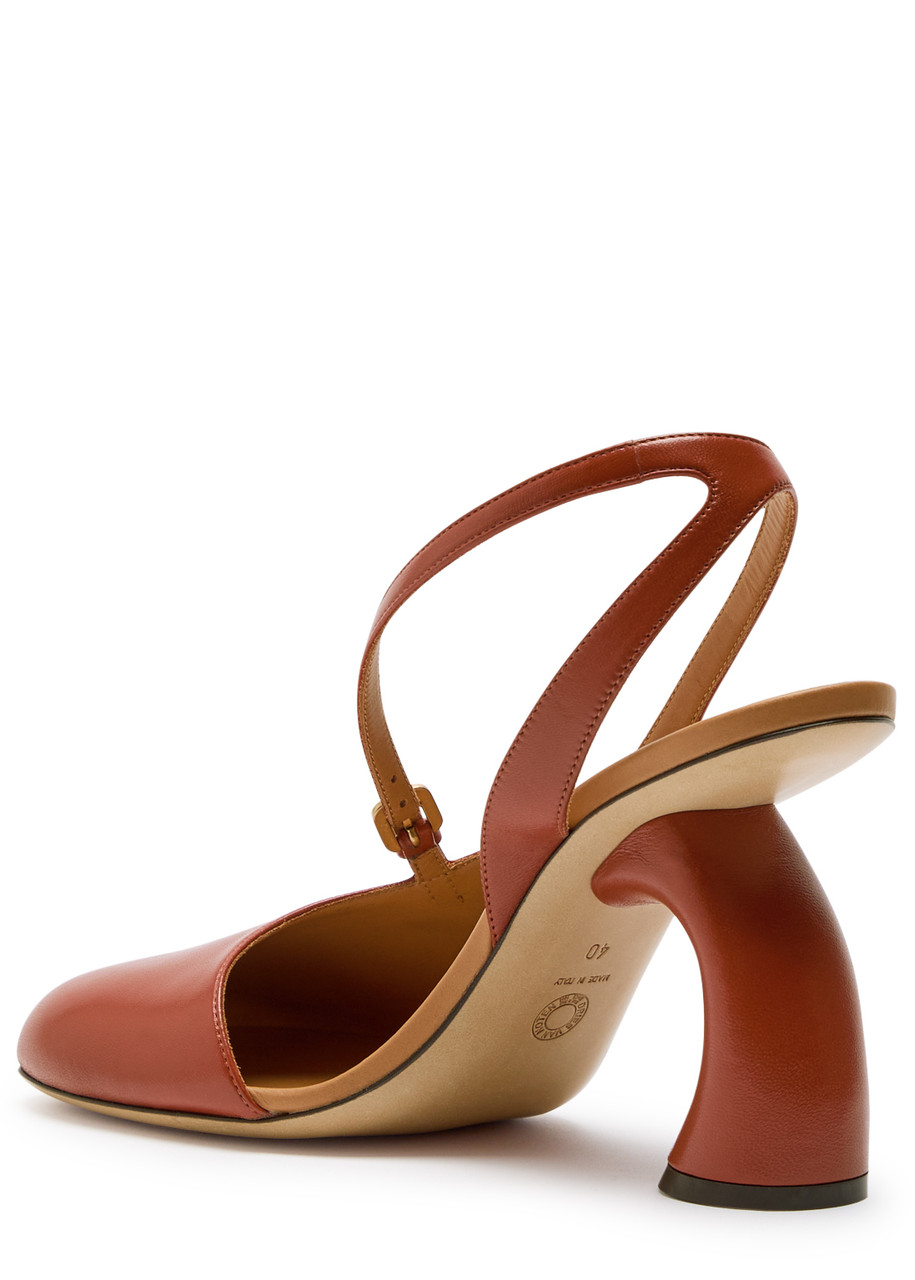  Dries Van Noten 100 Cut-out Leather Pumps - Red 